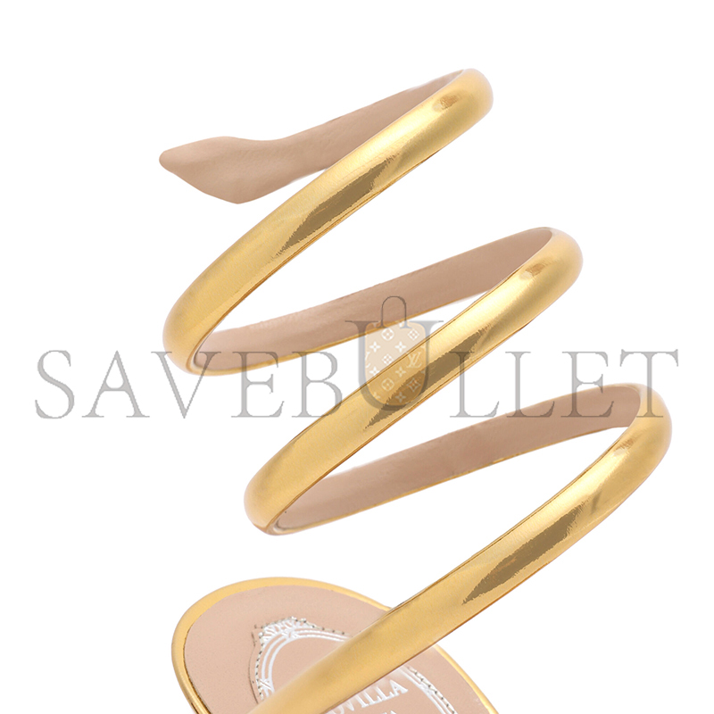 RENÉ CAOVILLA CLEO METALLIC GOLD SANDAL 105 C12351